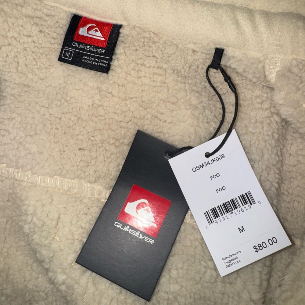 Quicksilver fleece shirt/shaker BRAND NEW WITH TAGS - Picture 5 of 5